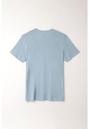 Tennis Camiseta Básica Azul Con Textura Suave Para Hombre