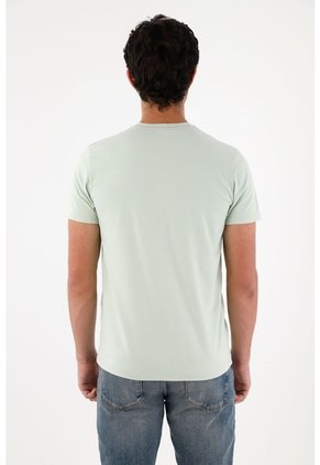 Tennis Camiseta Con Mini Raqueta Verde Con Caída Natural Para Hombre