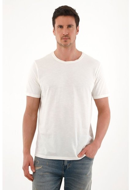 Tennis Camiseta En Tela Jersey Crudo Con Detalle Fruncido Para Hombre