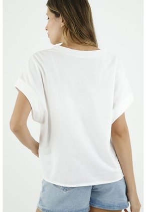 Camiseta Amplia Crudo Para Mujer