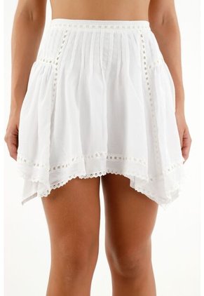 Tennis Falda Blanca Asimétrica Para Mujer