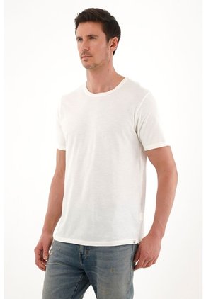 Tennis Camiseta En Tela Jersey Crudo Con Detalle Fruncido Para Hombre