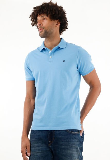 Polo Azul Licrada Para Hombre