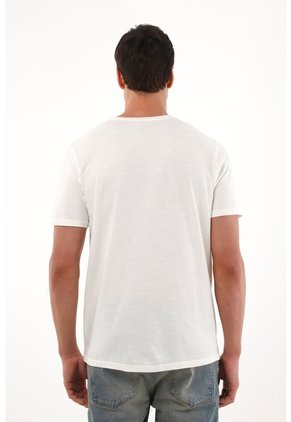 Tennis Camiseta En Tela Jersey Crudo Con Detalle Fruncido Para Hombre
