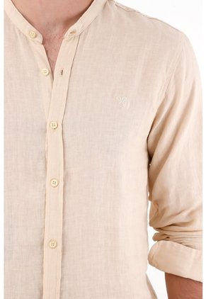Camisa Manga Larga A Rayas Crudo Para Hombre