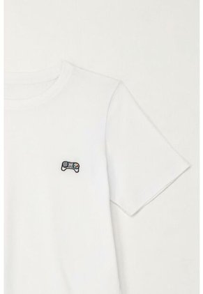 Camiseta Con Estampado En Algodón 100% Blanca Para Niño