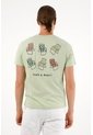 Tennis Camiseta Verde Estampada En Espalda Para Hombre de Tennis