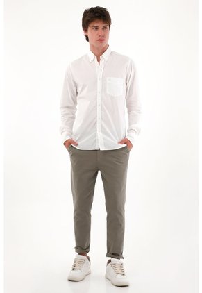 Tennis Camisa De Botones Blanca Para Hombre