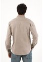 Tennis Camisa Oxford Manga Larga Café Para Hombre de Tennis