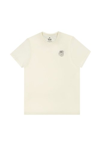 Tennis Camiseta Con Estampado En Frente Y Espalda Crudo Para Hombre Tennis