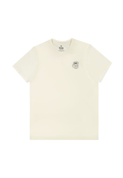Tennis Camiseta Con Estampado En Frente Y Espalda Crudo Para Hombre
