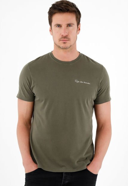 Camiseta Verde Con Efecto Overdye Para Hombre