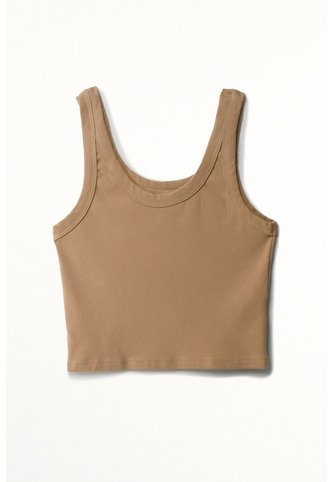 Tennis Camiseta Crop En Rib Crudo Con Acabado Mate Para Mujer Tennis