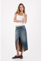 Tennis Falda Midi Recta Con Abertura Frontal En Denin Para Mujer de Tennis