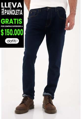 Tennis Jean Nudy Cinco Bolsillos Azul Con Diseño Versátil Para Hombre De Silueta Ajustada Tennis