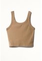 Tennis Camiseta Crop En Rib Crudo Con Acabado Mate Para Mujer de Tennis