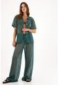 Pantalón Tejido Con Transparencia Verde Para Mujer de Tennis