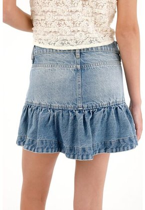 Tennis Falda En Denim Con Bolero Azul Para Mujer