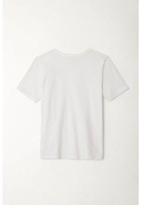Camiseta Manga Corta Blanca Para Niño