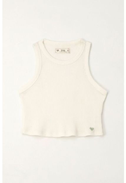 Camiseta Manga Sisa En Rib Crudo Para Niña