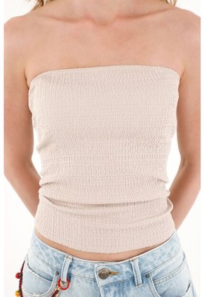 Tennis Camiseta Strapless Café Para Mujer