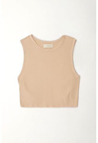 Tennis Camiseta Crop Manga Sisa Café Para Mujer Tennis