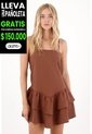 Tennis Vestido Corto Con Boleros Café Con Caída Natural Para Mujer de Tennis