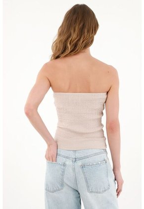 Tennis Camiseta Strapless Café Para Mujer