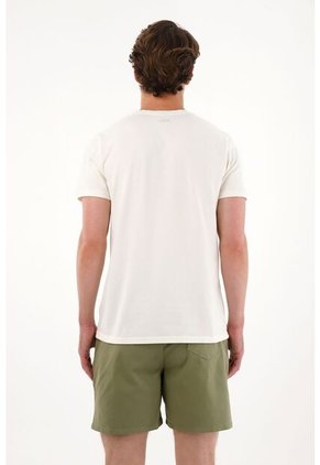 Tennis Camiseta En Tela Con Textura Cruda Para Hombre