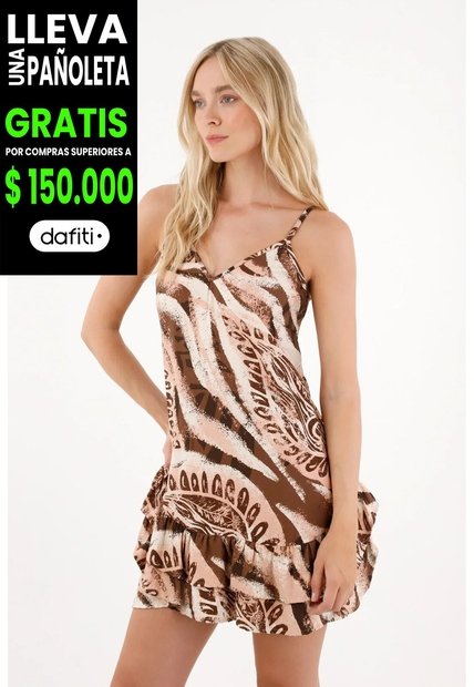 Tennis Vestido Corto Estampado Con Boleros Para Mujer