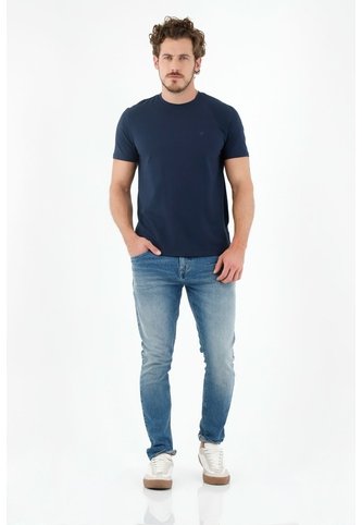 Tennis Camiseta Azul Cuello Redondo Para Hombre Tennis