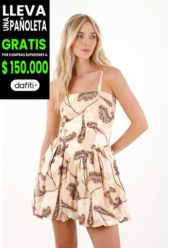 Tennis Vestido Corto Con Falda Globo Estampado Para Mujer Tennis