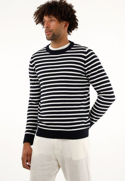 Buzo Azul Con Diseño A Rayas Para Hombre