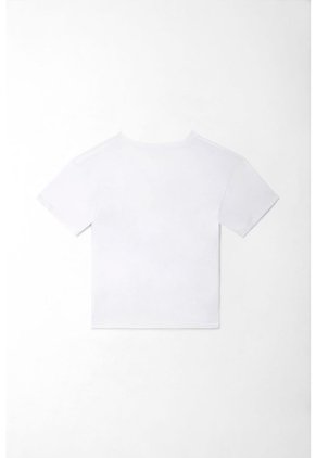 Tennis Camiseta Para Mujer De Algodón Blanca De Fit Relajado Con Escote En V