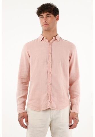 Camisa Manga Larga De 100% Lino Para Hombre Tennis