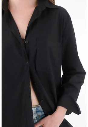Tennis Camisa Amplia En 100% Algodón Negro Para Mujer