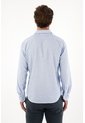 Tennis Camisa Manga Larga Preteñida Azul Con Textura Lisa Para Hombre de Tennis