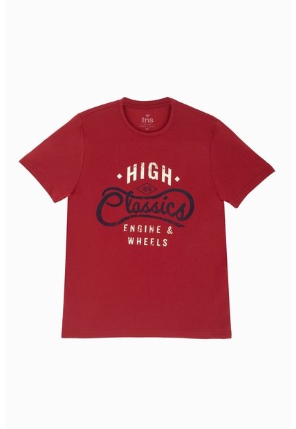 Camiseta Roja De Cuello Redondo Para Hombre