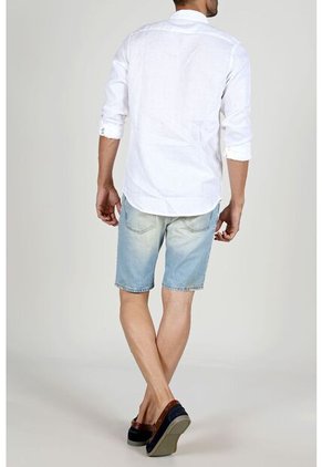 Tennis Camisa Blanca De Lino Para Hombre