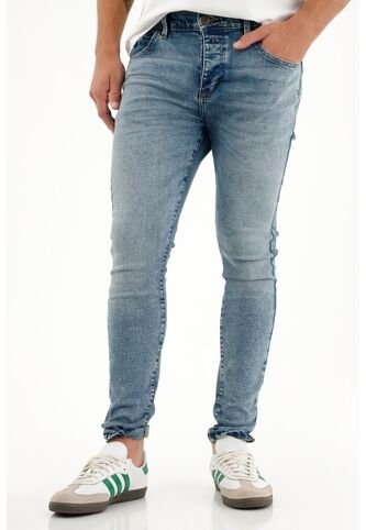 Tennis Jean Super Skinny Tono Medio Con Arrugas Para Hombre Tennis