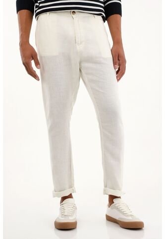 Tennis Pantalón Tipo Chino Crudo En Lino 100% Para Hombre Tennis