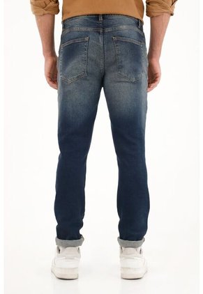 Tennis Jean Skinny De Tiro Medio Azul Para Hombre