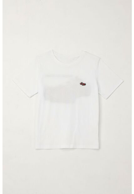 Camiseta Básica Con Estampado Blanca Para Niño
