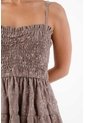 Tennis Vestido Corto Para Mujer Con Cuerpo Fruncido de Tennis
