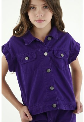 Chaleco Manga Corta Morado Para Niña