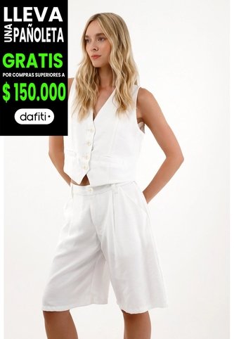 Tennis Bermuda Con Diseño De Prenses Crudo Para Mujer Tennis