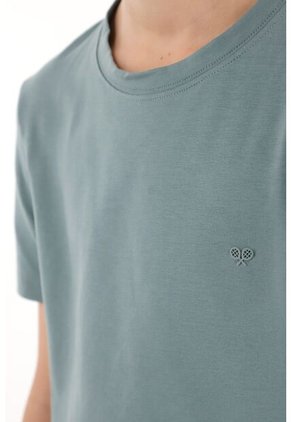 Camiseta Gris Con Estampado En Alta Densidad Para Niño