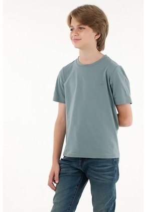 Camiseta Gris Con Estampado En Alta Densidad Para Niño