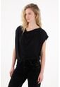 Tennis Camiseta Con Drappeado Negra Para Mujer de Tennis