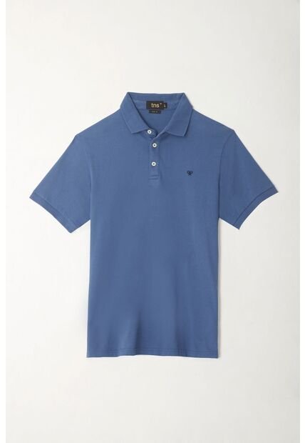 Tennis Polo Azul Lycra-Algodón Para Hombre